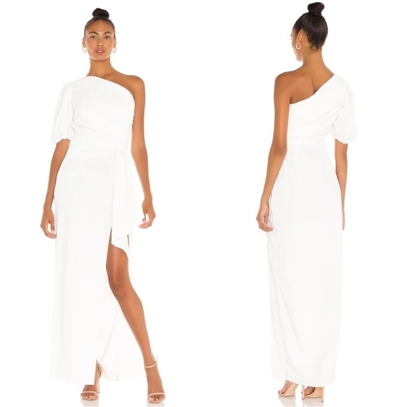 Amanda Uprichard Bexley Maxi Dress in Ivory - Picture 1 of 5